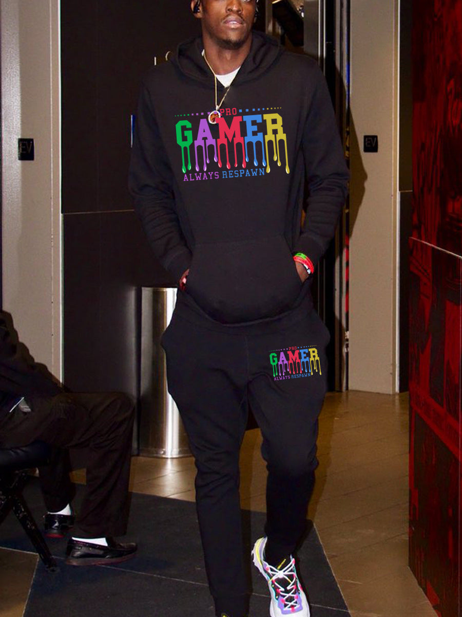 Men's hoodie and jogger set with a colorful gamer design Lune London