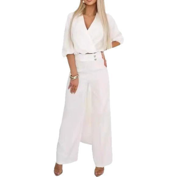 Combinaison élégante pour femme avec haut envolé et jambes taille haute Chic & Stil