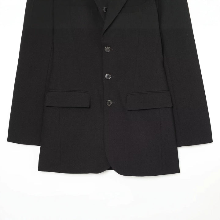 Women Single-Breasted Short Blazer with Notch Lapels, Structured Fit and Flap Pockets Amarae