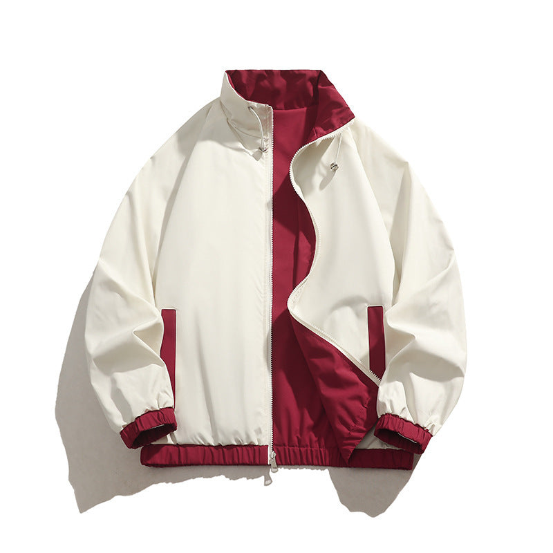 Sporty transition jacket for men with elastic cuffs and practical zippered pockets Lune London
