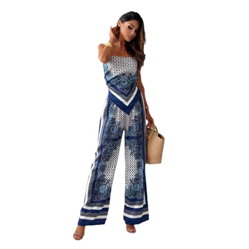 Ladies Palazzo Jumpsuit with an elegant pattern design Lune London