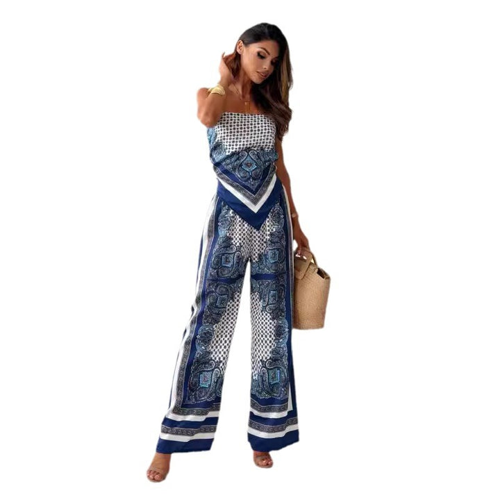Ladies Palazzo Jumpsuit with an elegant pattern design Lune London