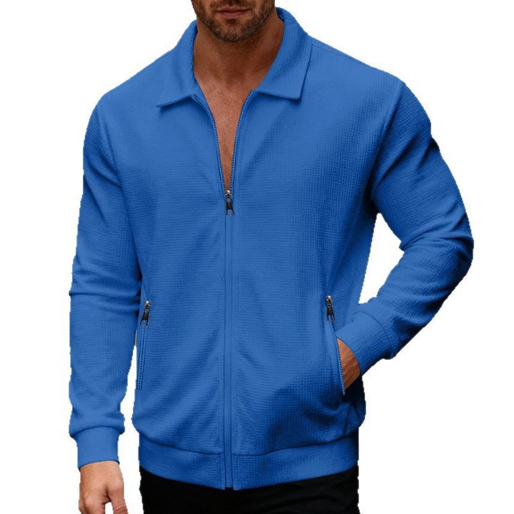 Men's sports jacket with innovative high collar and practical zippered pockets Lune London
