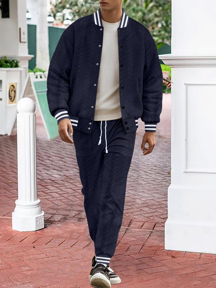 Casual knitted college jacket for men with a modern design and comfortable details Lune London