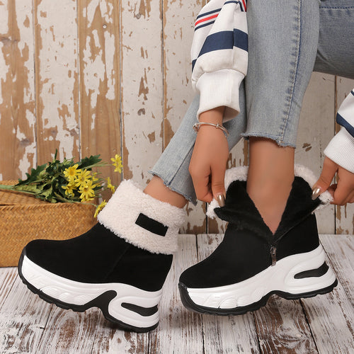 Trendy fleece boots for women with wedge heel Amarae