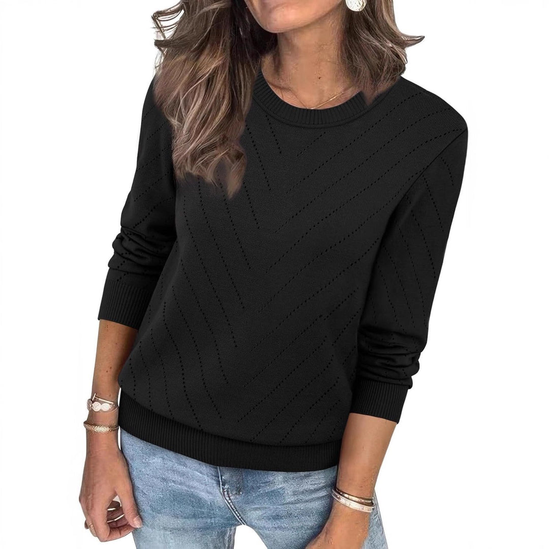 Ladies Fashion Sweater with structured zigzag pattern and relaxed fit Lune London
