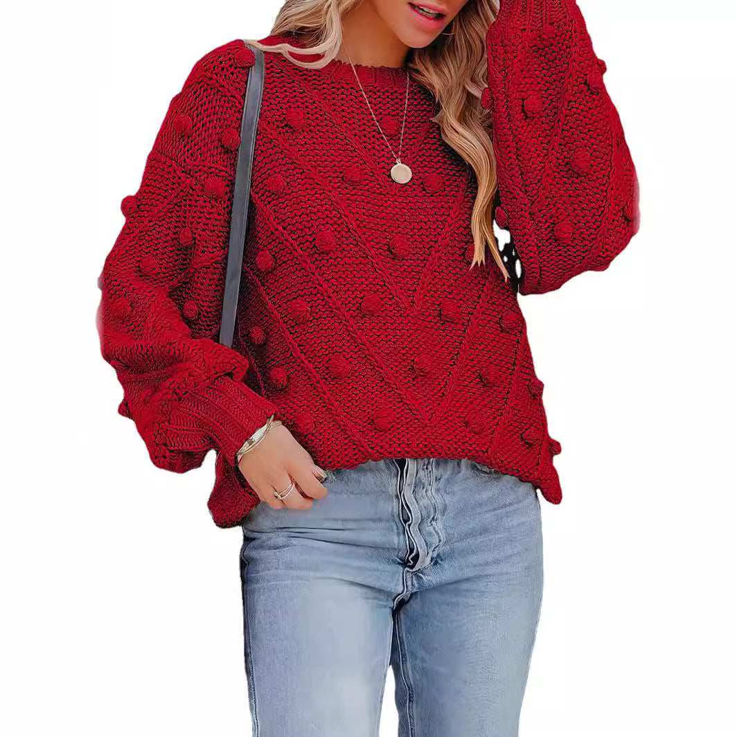 Stylish knitted sweater for women with textured 3D pattern Lune London