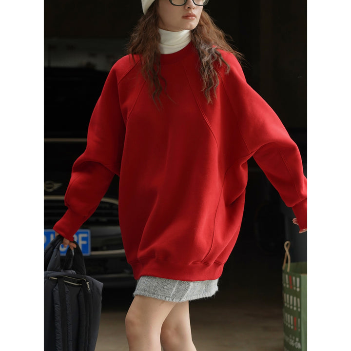 Women Boxy Sweatshirt with raglan seams and voluminous sleeves Amarae
