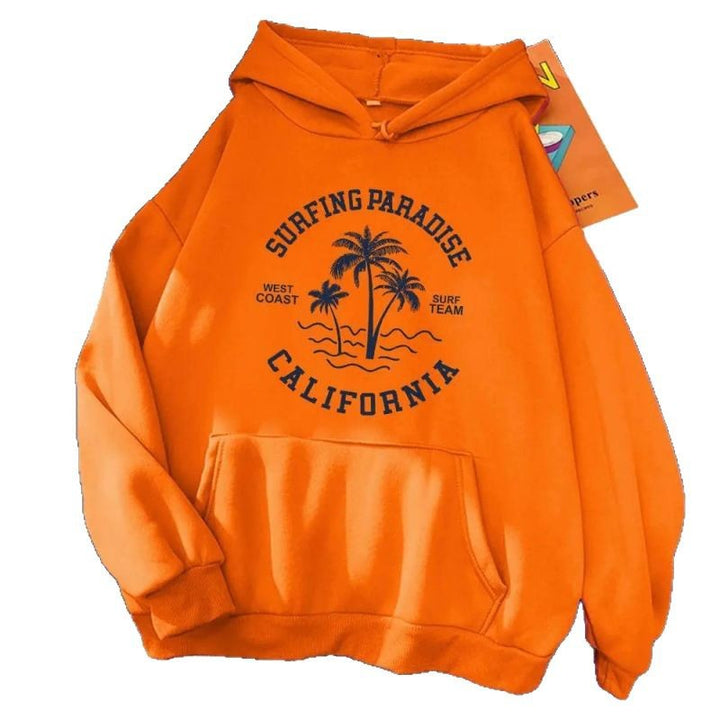 Women's hoodie with casual surf design and high-quality cotton blend Chic & Stil