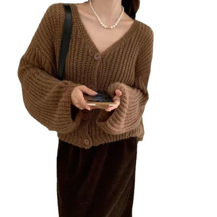 Cardigan décontracté pour femmes en maille épaisse avec des boutons pratiques Chic & Stil