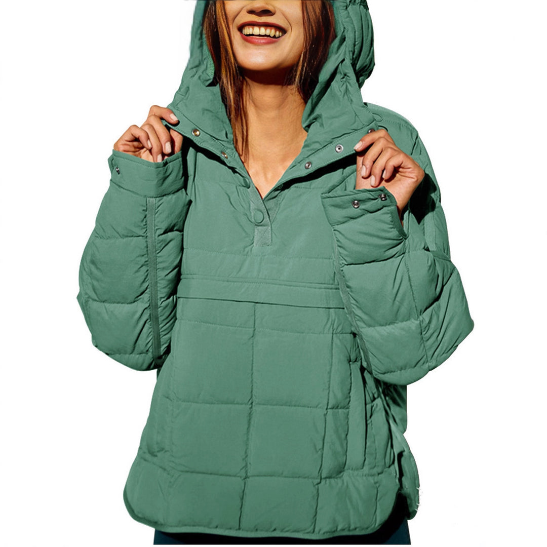 Ladies casual quilted jacket with hood and side pockets Lune London