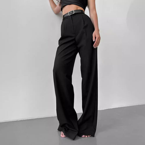 Women Elegant High-Waisted Pants with Distinct Pleats and Tie Belt Amarae