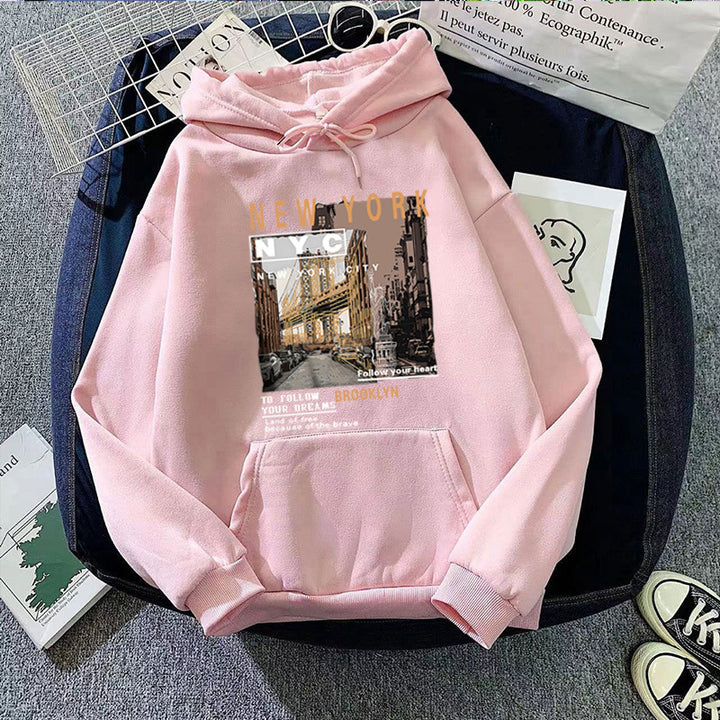 Women's hoodie with stylish New York print Chic & Stil
