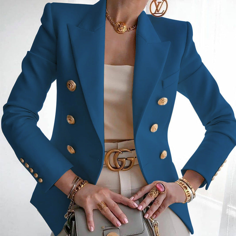 Veste élégante pour femmes avec double boutonnage et détails dorés Lune London