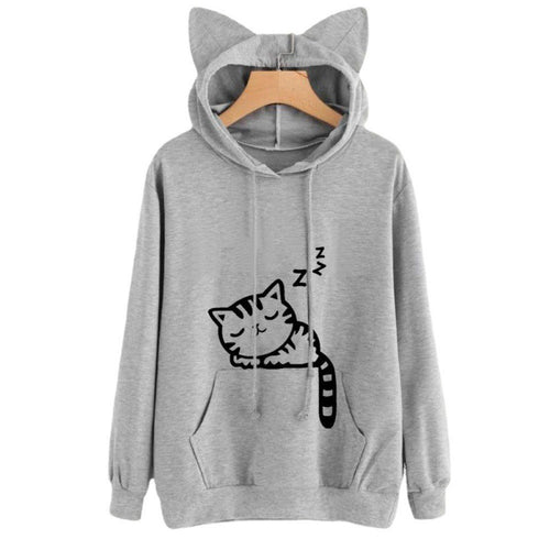 Women’s hoodie with cat ears and cute print Amarae