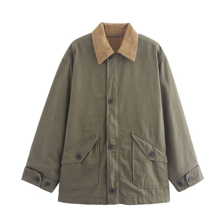 Casual utility jacket for women with chic velvet collar and practical pockets Lune London