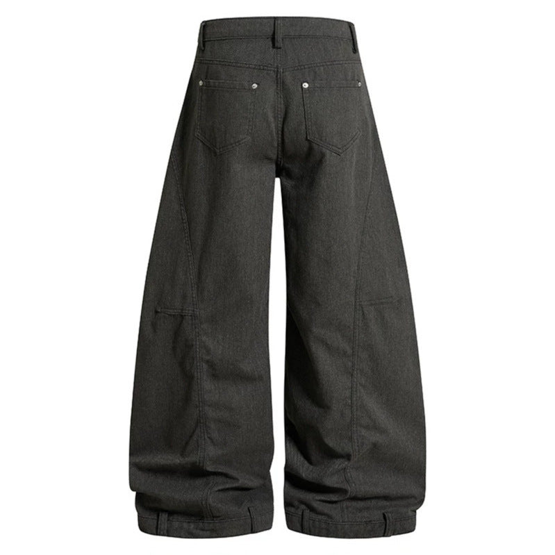 Women's Wide High-Waist Culotte Cargo Balloon Pants with Draping and Adjustable Hem Amarae