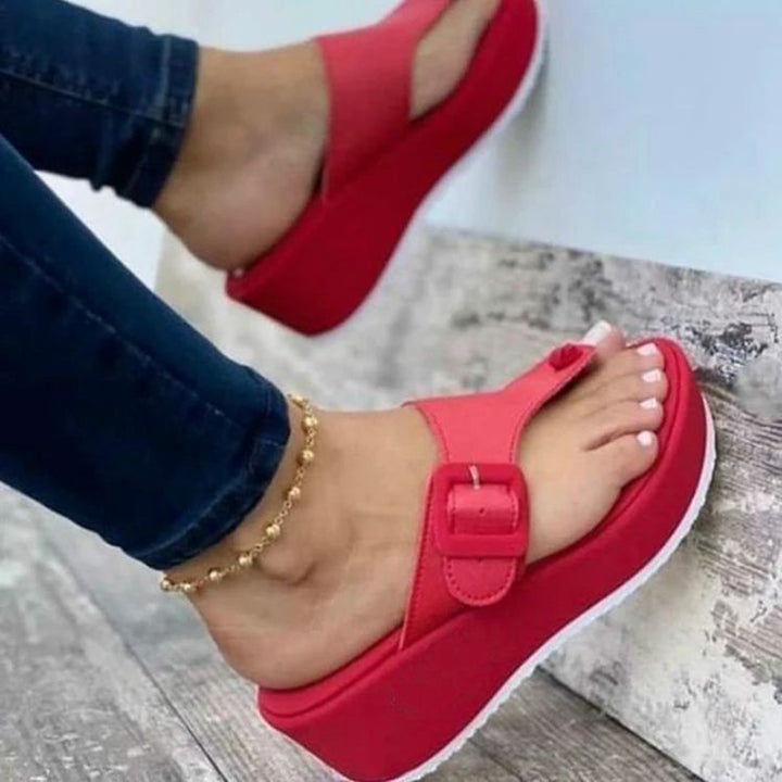 Trendy platform sandals for women with adjustable strap Lune London