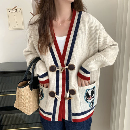 Knitted jacket for women with unique embroidery details Amarae