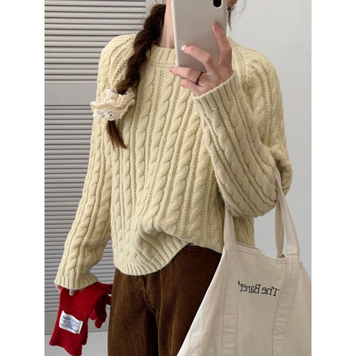 Pull en tricot épais pour femme avec des points réversibles modernes et une coupe décontractée Chic & Stil