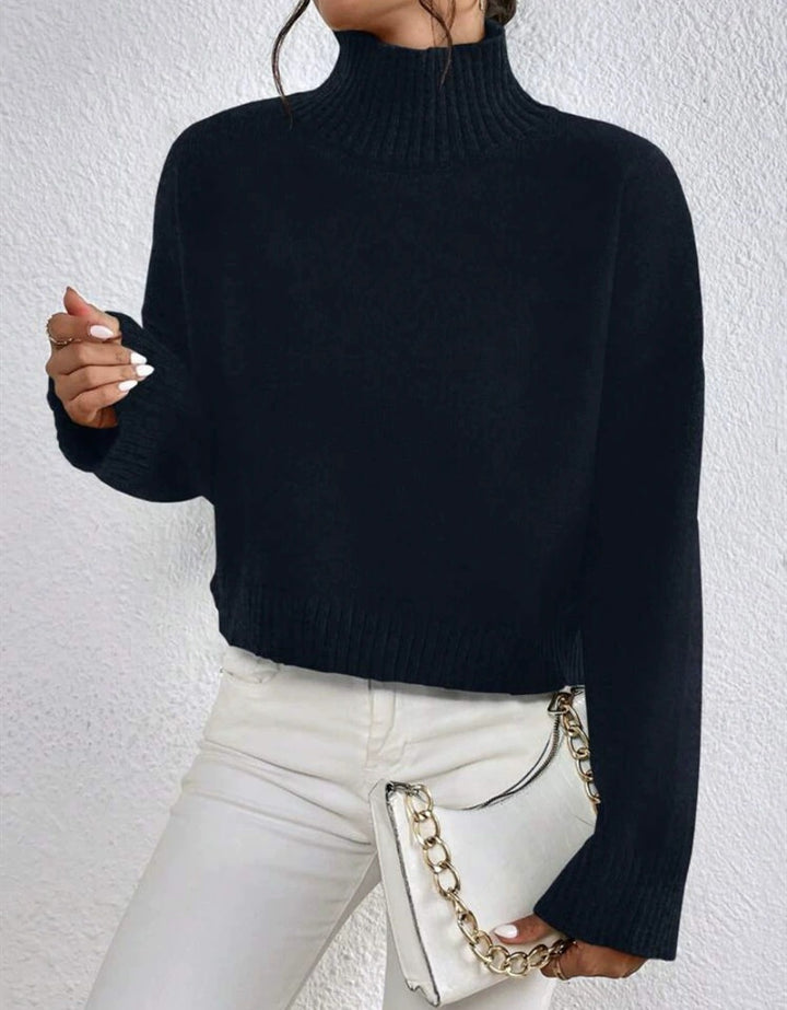 Casual turtleneck sweater for women with wide cuff Lune London