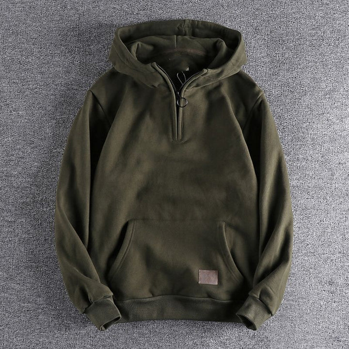 Men's hoodie with short zipper and practical kangaroo pocket Amarae