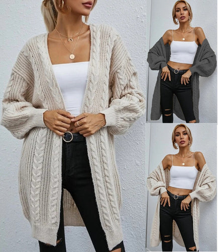 Ladies Chunky-knit-Kimono-Cardigan with premium rib structure Amarae