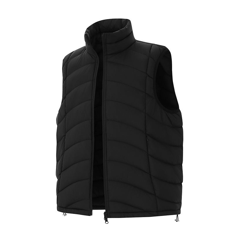 Unisex ultralight down look quilted vest with two-way zipper and stand-up collar Amarae