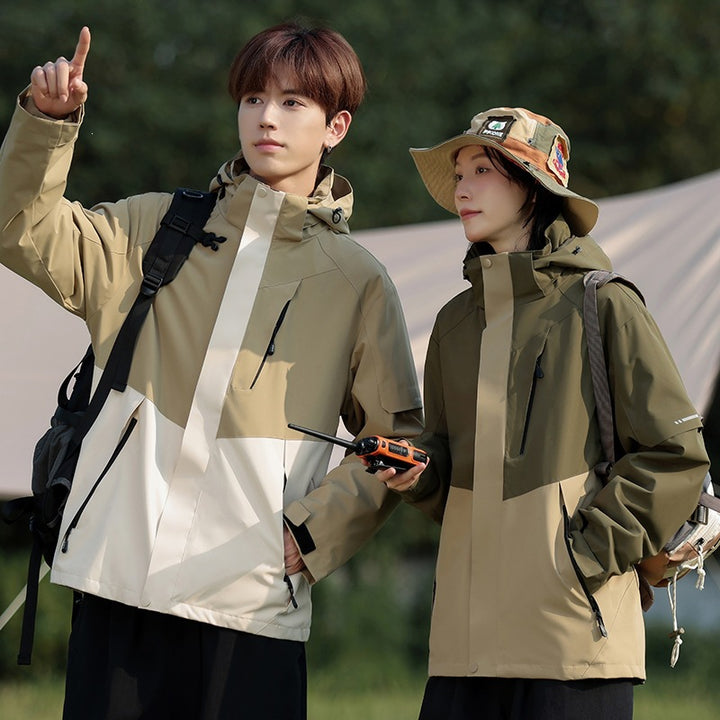 Men's Two-Tone Wind and Water-Repellent Softshell Jacket with Hood Amarae