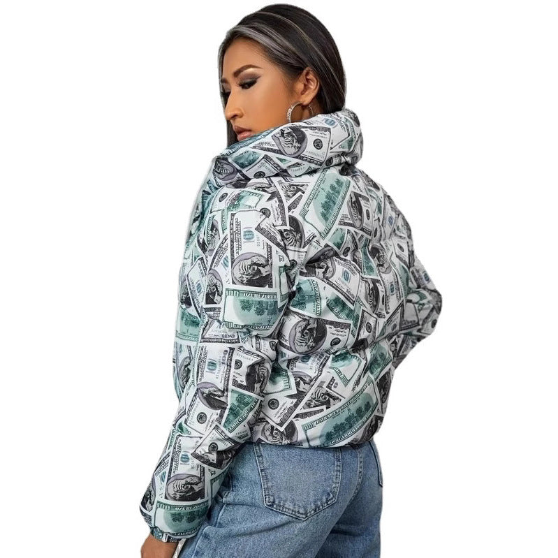 Trendy cropped quilted jacket for women with Dollar Amarae design