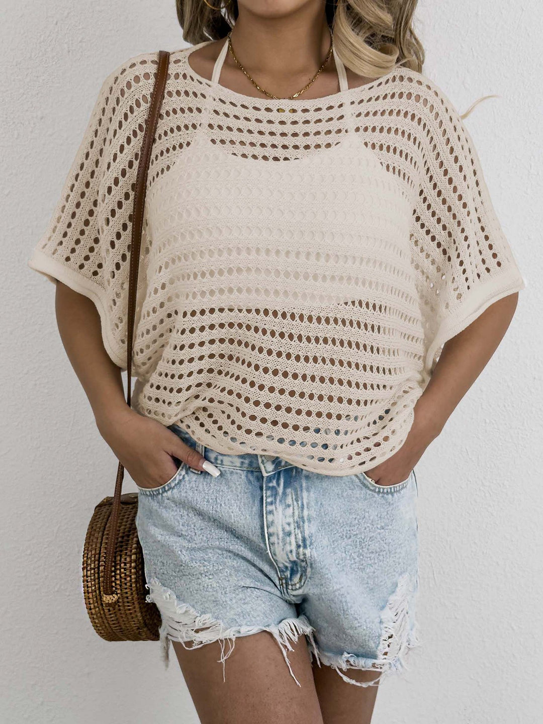 Ladies Open Weaving Crochet Outfit Top Amarae
