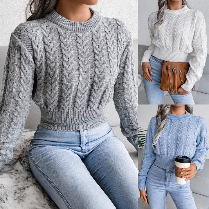 Pull en maille confortable pour femmes avec un motif en relief et une coupe ajustée Chic & Stil