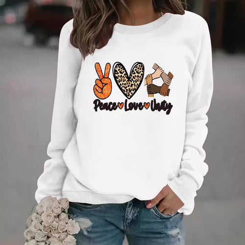Sweatshirt pour femmes avec un design créatif Paix, Amour & Unité Chic & Stil