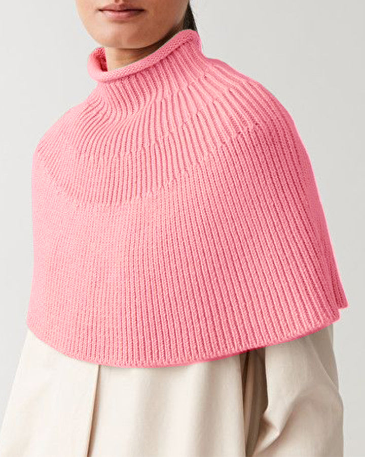 Women knitted cape with high collar Lune London