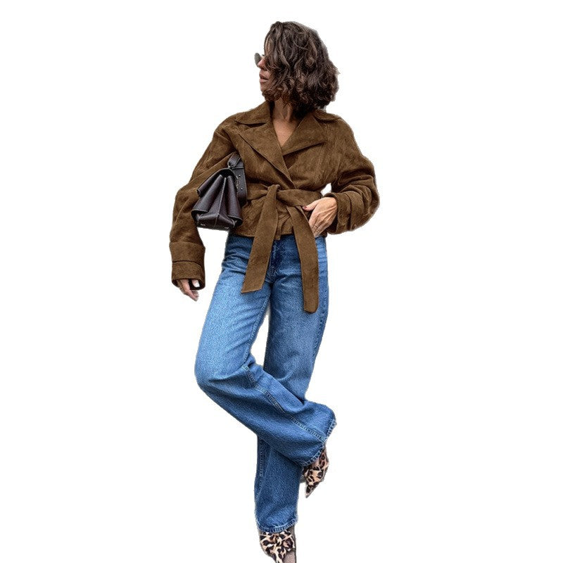 Ladies rolled suede jacket Lune London
