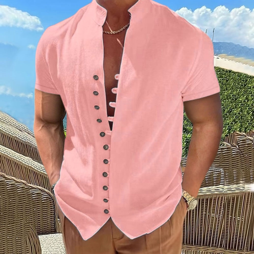 Short sleeve shirt for men with button placket Lune London