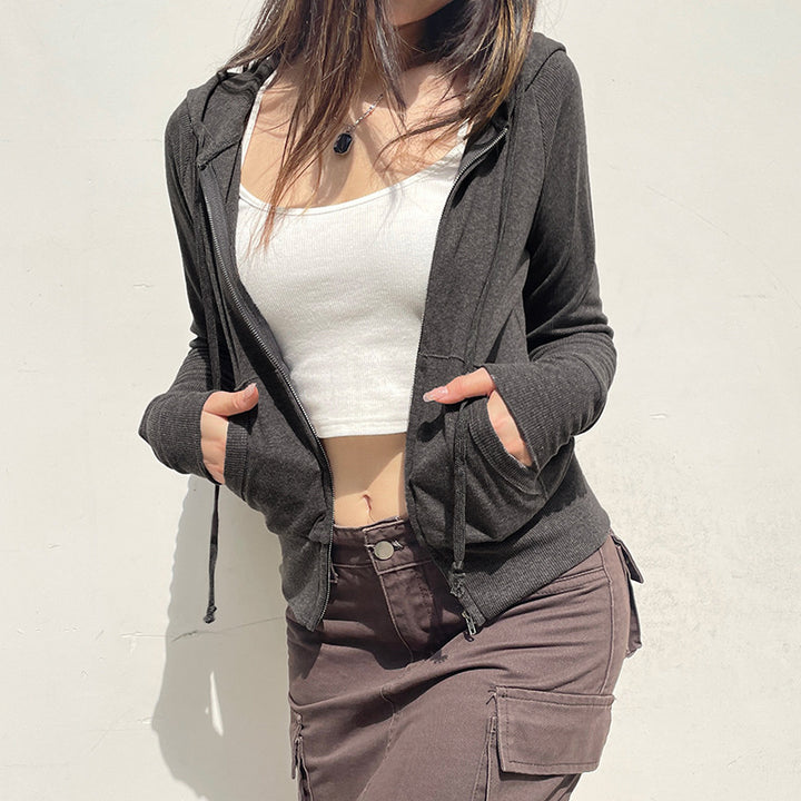 Casual hooded jacket for women with short cut Amarae
