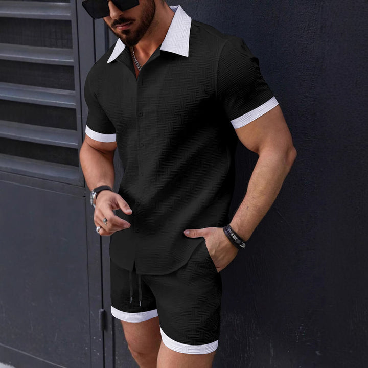 Men's short sleeve shirt and structured design shorts Lune London