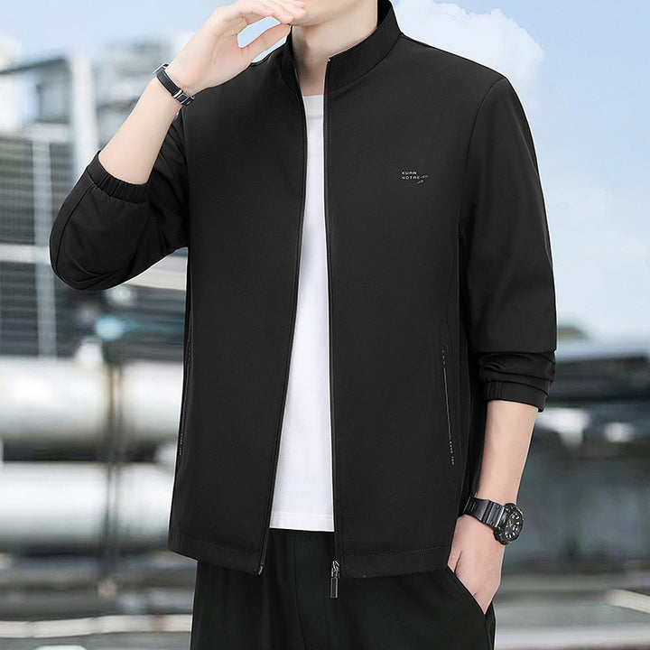 Men's Urban Stand-up Collar Blouson with Minimalist Softshell Look Amarae