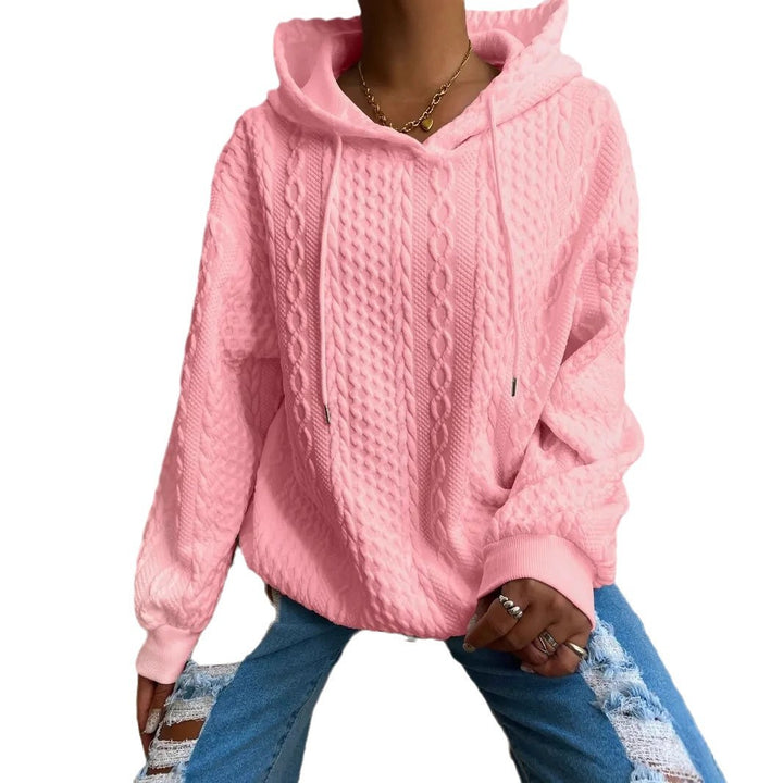 Ladies comfortable hoodie with chic and stylish textured knit design