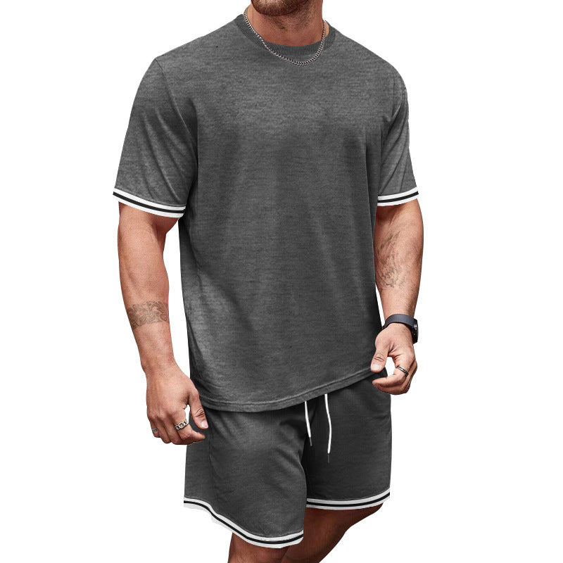 Men's sports t-shirt set and shorts with breathable fabric and contrasting details Lune London