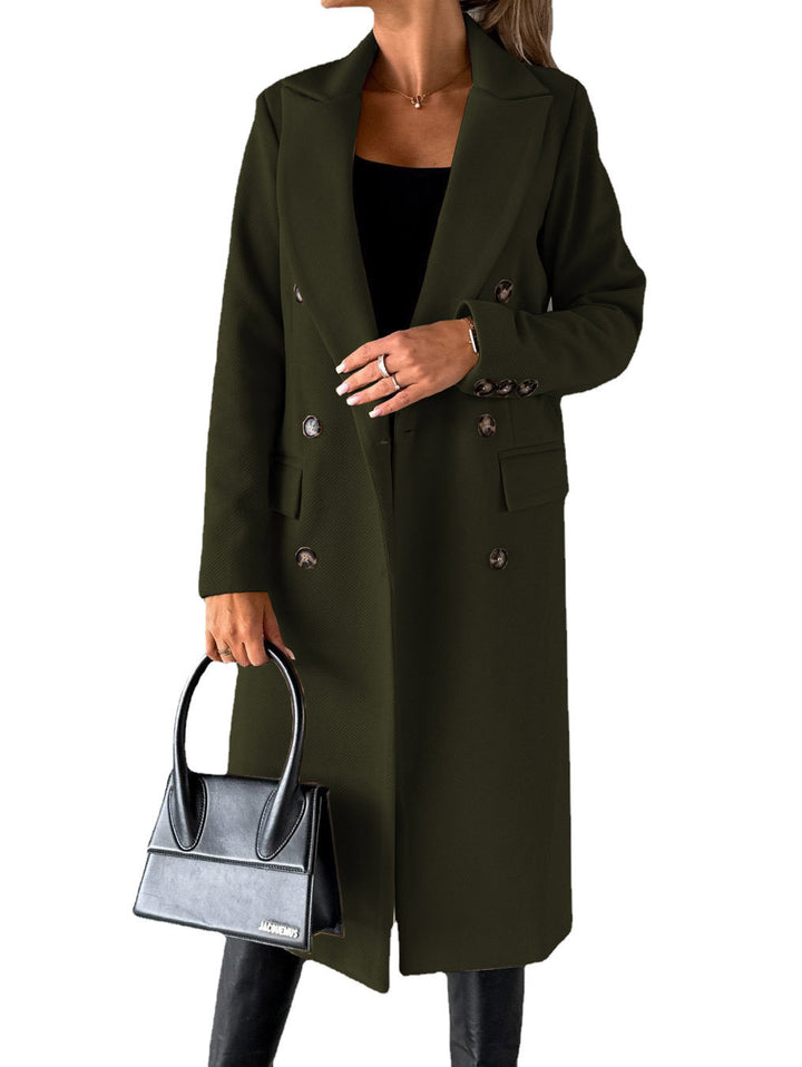Elegant double-breasted women's coat with fitted silhouette Lune London