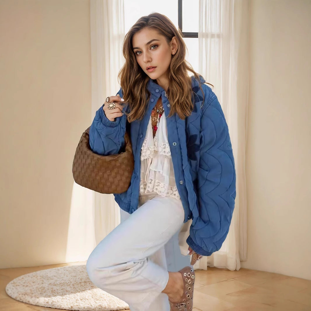 Quilted leisure jacket for women with floral design Amarae