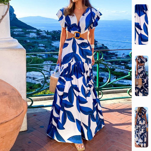 Robe maxi pour femmes avec coupe ajustée et détails de volants volumineux Chic & Stil