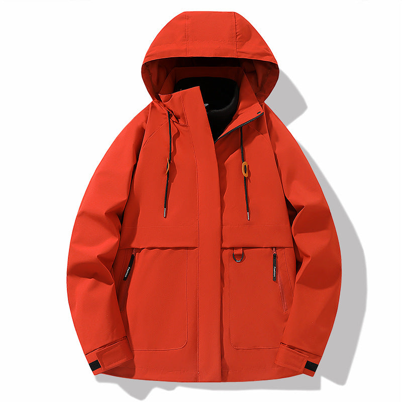 Functional jacket for men with adjustable hood and waterproof material Lune London