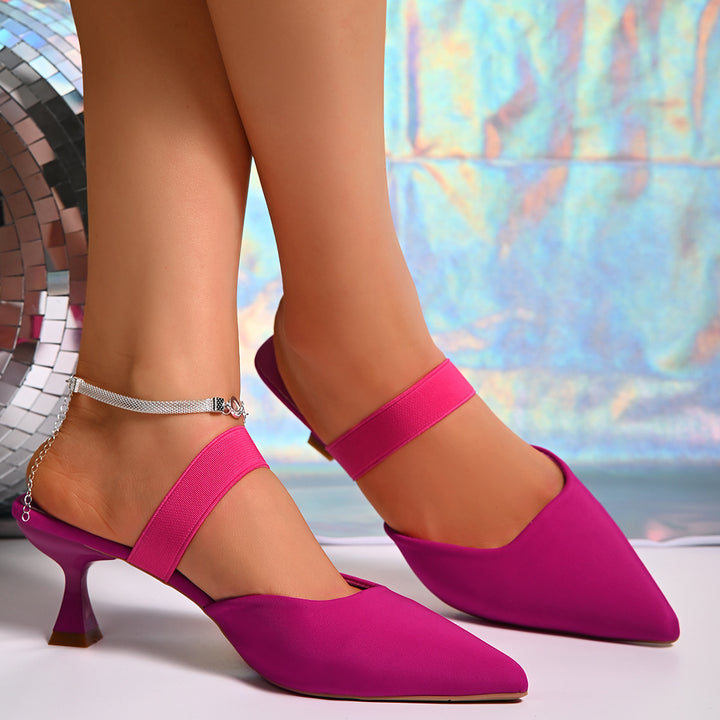 Ladies Slingback Pumps with elastic strap and trendy pointed design Lune London