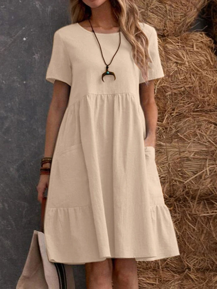 Casual summer dress for women with pockets and ruffles Lune London