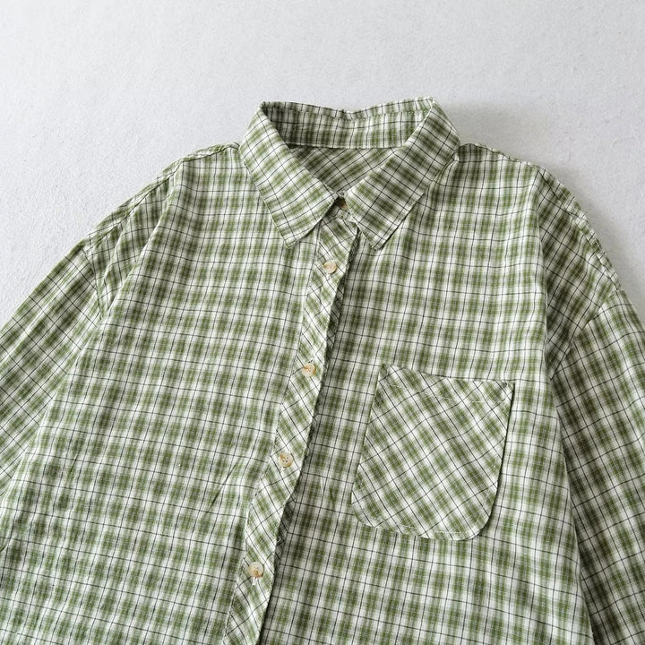 Plaid shirt for women with trendy cut and chest pocket Lune London