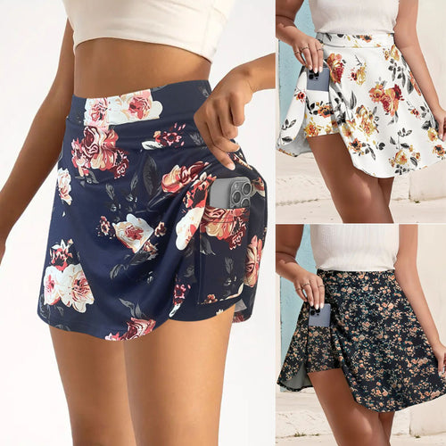 Women High Waisted Skater Skirt Floral Print Amarae