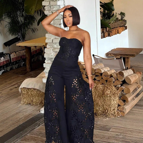Women Elegant jumpsuit with floral lace details Amarae